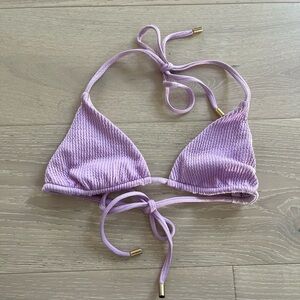 Monday Swimwear lilac crinkle Palma top size P (small)